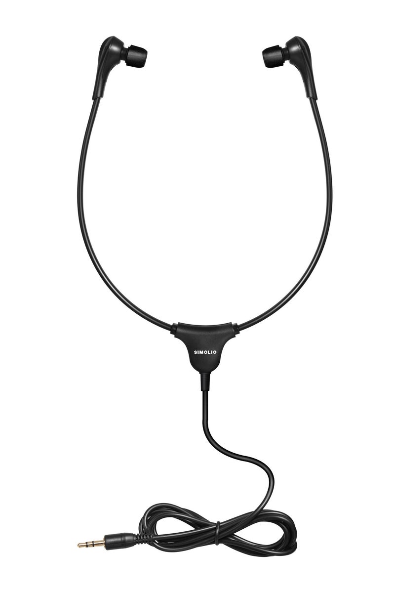 SIMOLIO Wired Noise Isolating Stethoscope Headset with Soft Eartips,Replacement Under-Chin Earphone for Wireless TV Speaker SM-621 SM-621D for Quiet TV Listening - Image 1